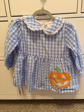 Stitchy Fish Bitty Dot Boos Applique Top Only Size 2T Halloween